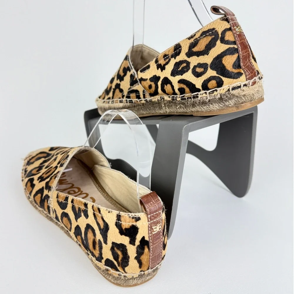 Sam Edelman Khloe Leopard Print Leather‎ Slip On Flats Women Size 9M